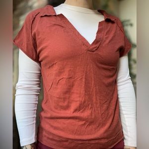 Free People Collared T Shirt